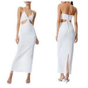 Alice + Olivia Havana Cutout Maxi Dress in White Size 10 NWT Large